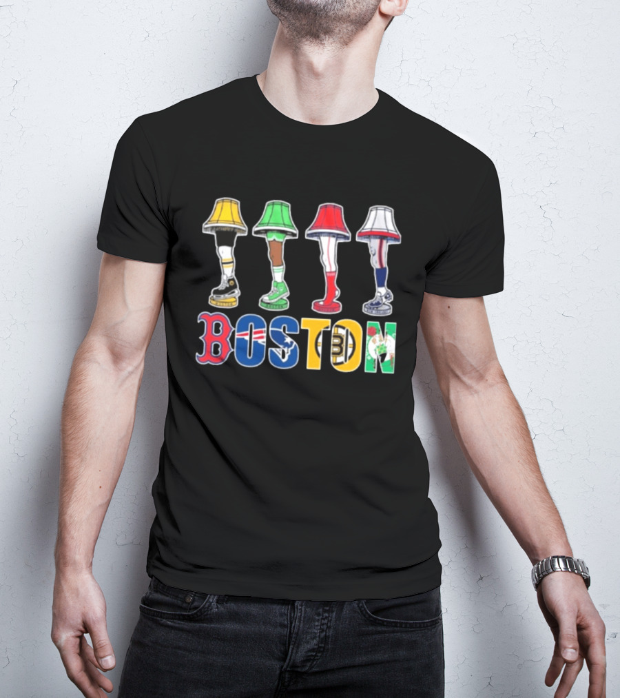 Original Boston Sports Teams Legs Lamp Parody 2025 Fenway Celtics Patriots Bruins Red Sox T-Shirt
