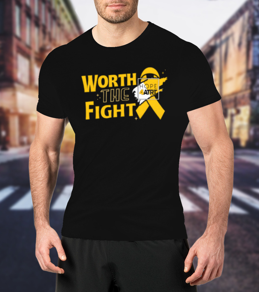 Worth The Fight Hope Yellow Ribbon 4 T-Shirt