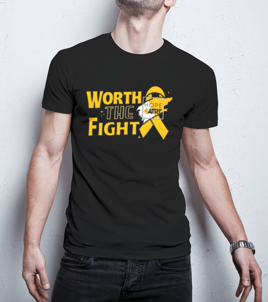 Worth The Fight Hope Yellow Ribbon 4 T-Shirt