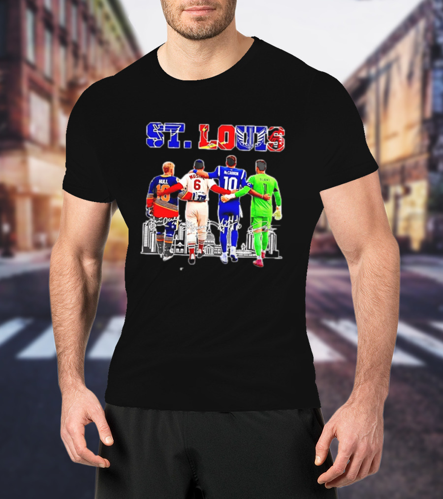 St Louis Hull Musial McCarron Berube Sports Team Players United Iconic City Skyline T-Shirt