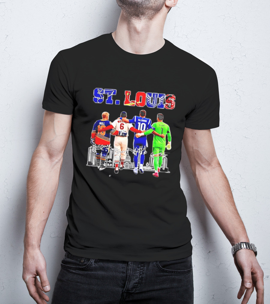 St Louis Hull Musial McCarron Berube Sports Team Players United Iconic City Skyline T-Shirt
