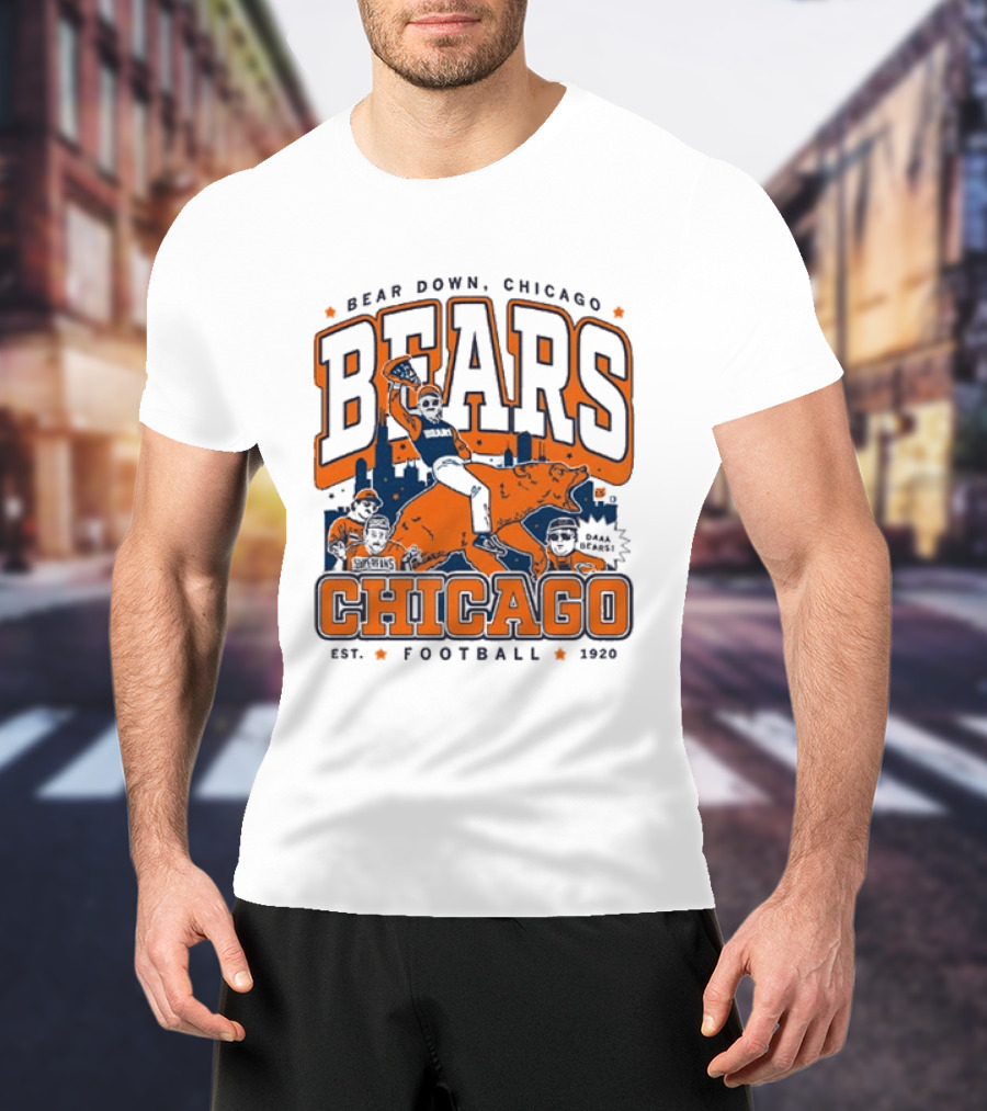 Bear Down Chicago Bears Football Est 1920 Skyline T-Shirt