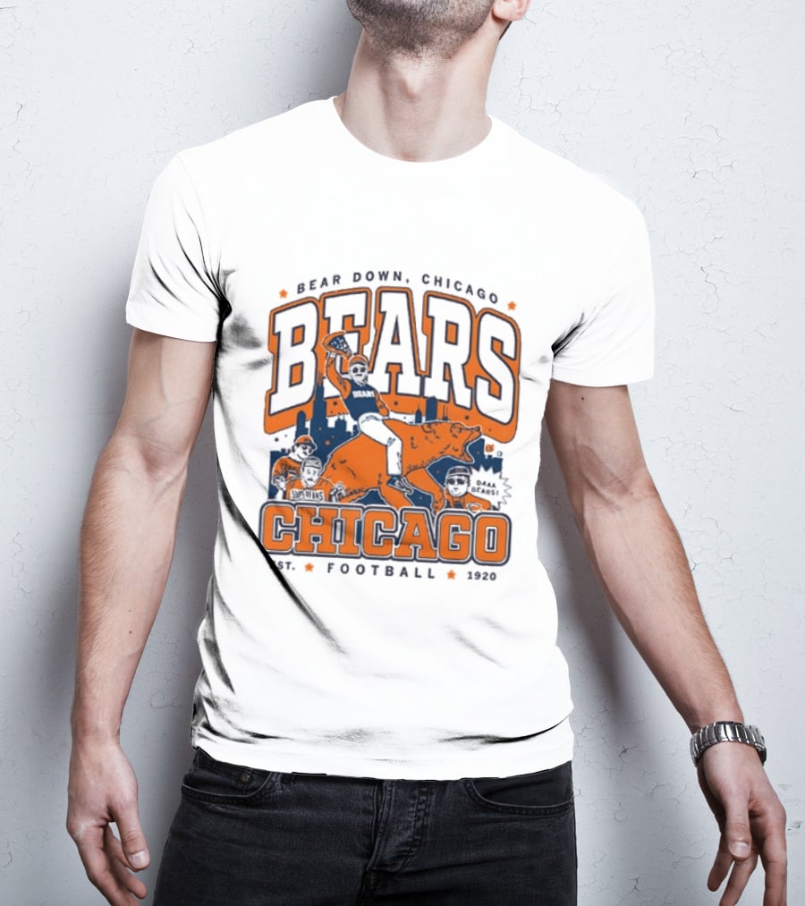 Bear Down Chicago Bears Football Est 1920 Skyline T-Shirt