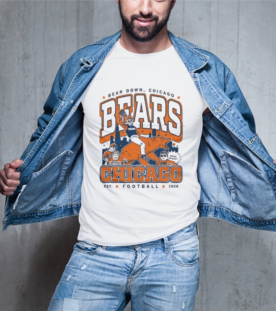 Bear Down Chicago Bears Football Est 1920 Skyline T-Shirt