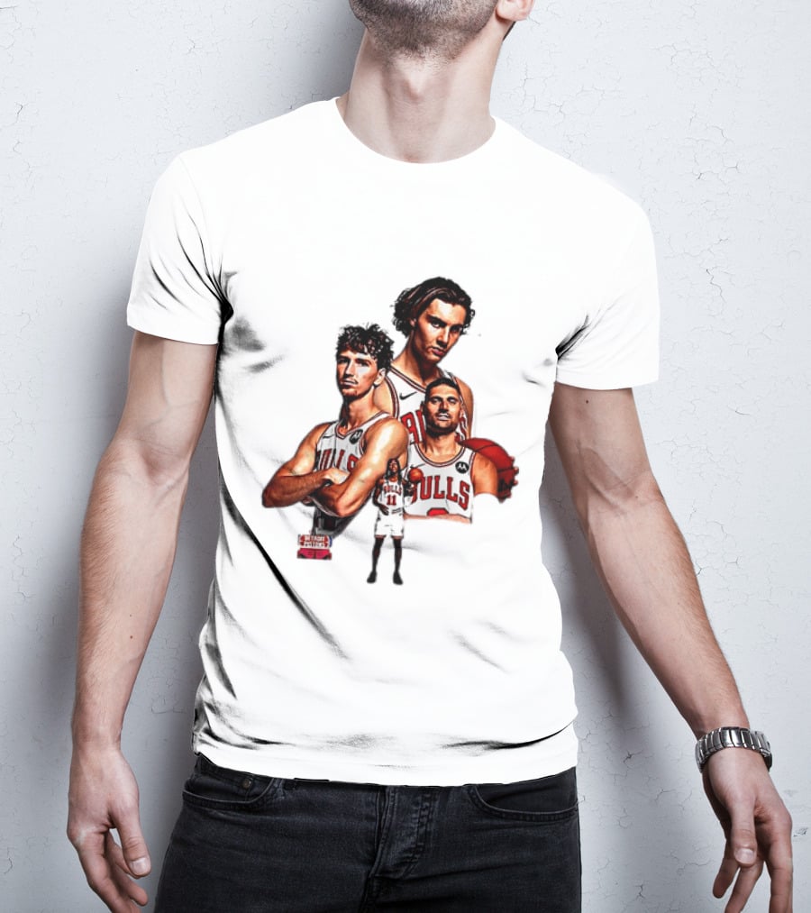 Classic Chicago Bulls NBA 2025 Season Opener Players Montage T-Shirt