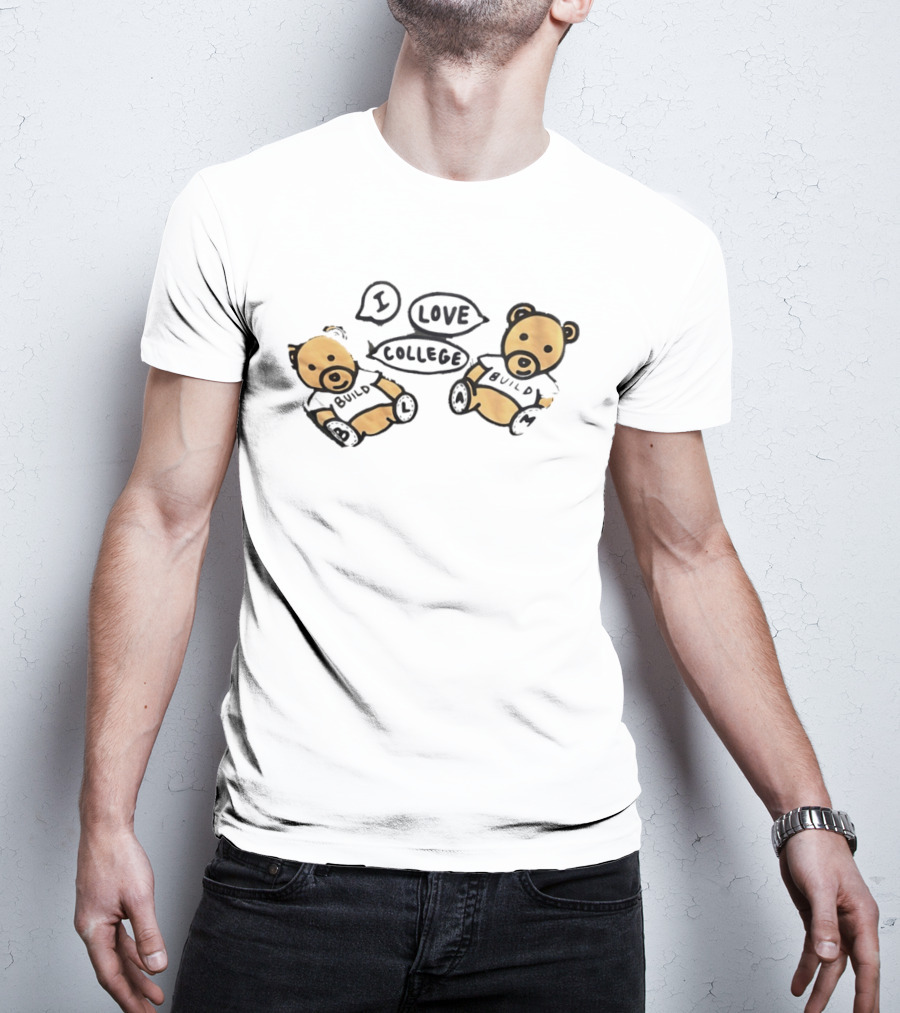 I Love College Build Bears Teddy Bear Campus T-Shirt