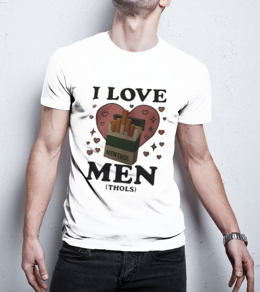 I Love Menthol Cigarettes Heart Cartoon Pack T-Shirt