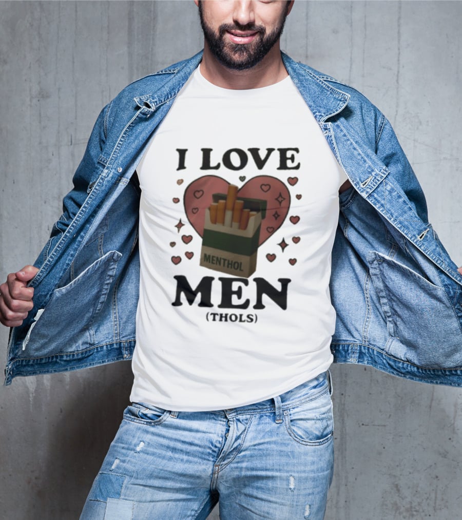 I Love Menthol Cigarettes Heart Cartoon Pack T-Shirt