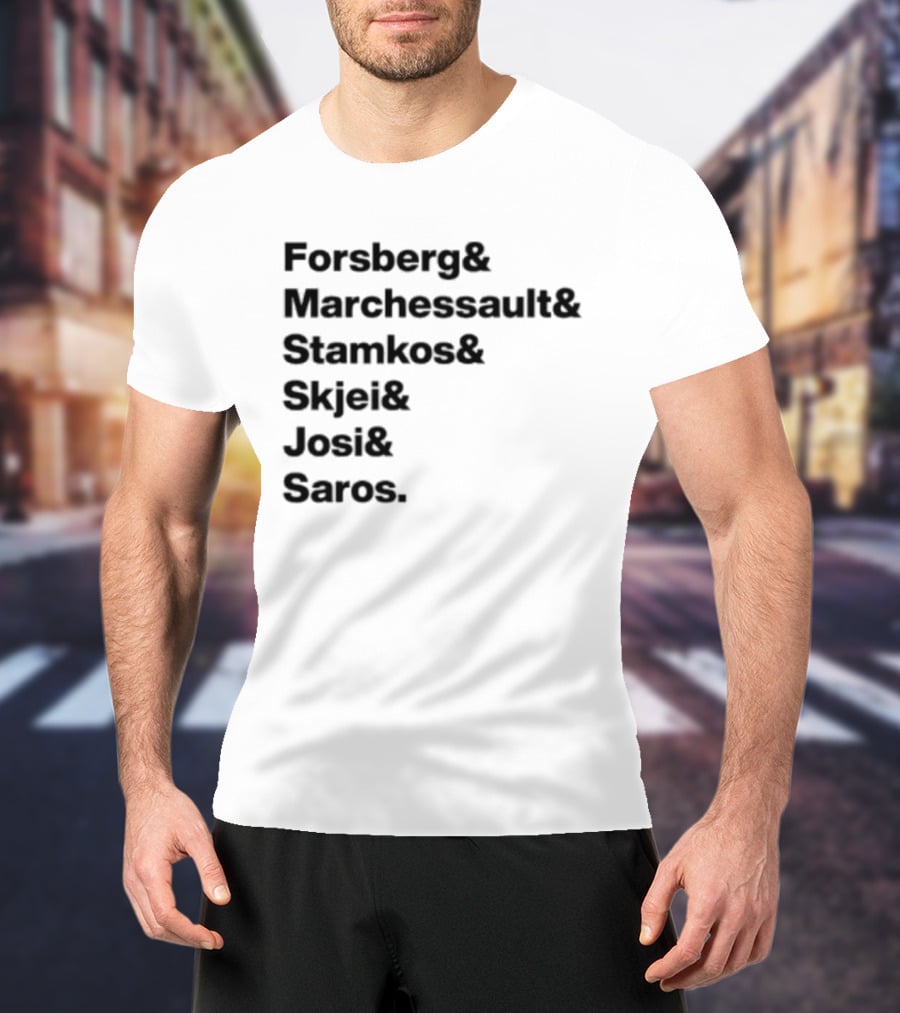 Forsberg Marchessault Stamkos Skjei Josi Saros Roster Names T-Shirt