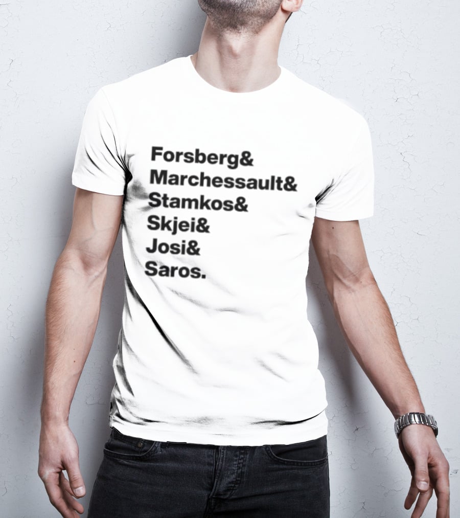 Forsberg Marchessault Stamkos Skjei Josi Saros Roster Names T-Shirt