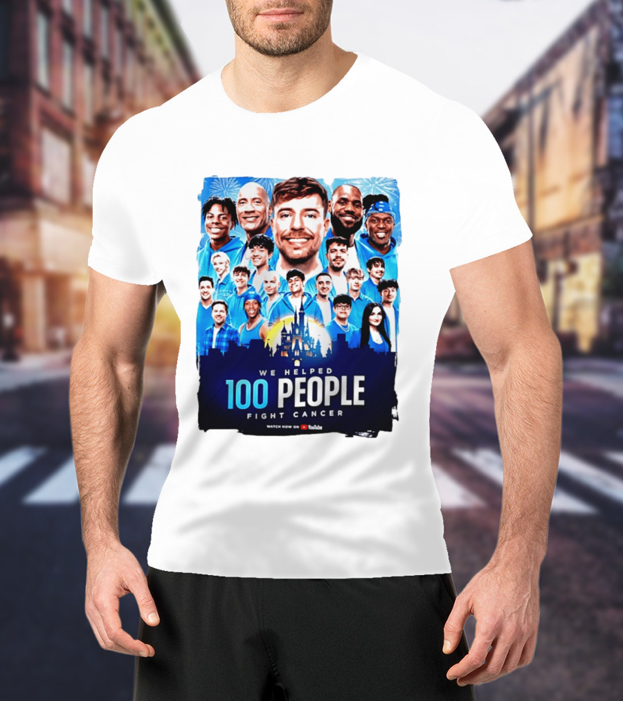 Mrbeast We Helped 100 People Fight Cancer YouTube Video Collaboration T-Shirt