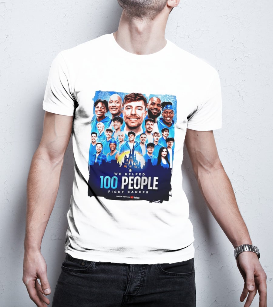Mrbeast We Helped 100 People Fight Cancer YouTube Video Collaboration T-Shirt