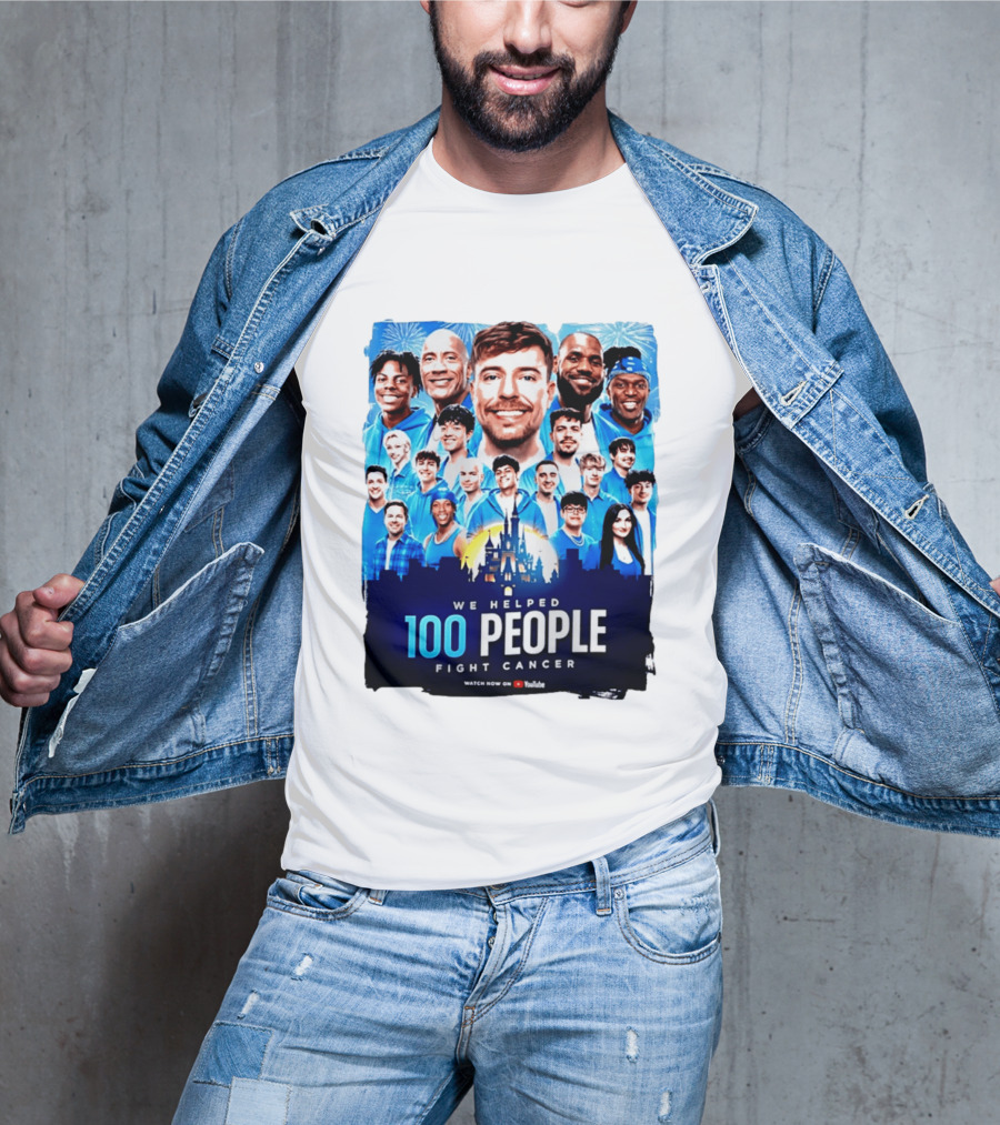 Mrbeast We Helped 100 People Fight Cancer YouTube Video Collaboration T-Shirt
