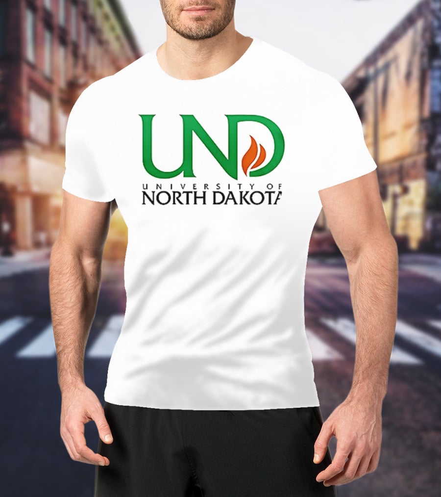 North Dakota Fighting Hawks Patriot USA Flag Charlie Kirk T-Shirt