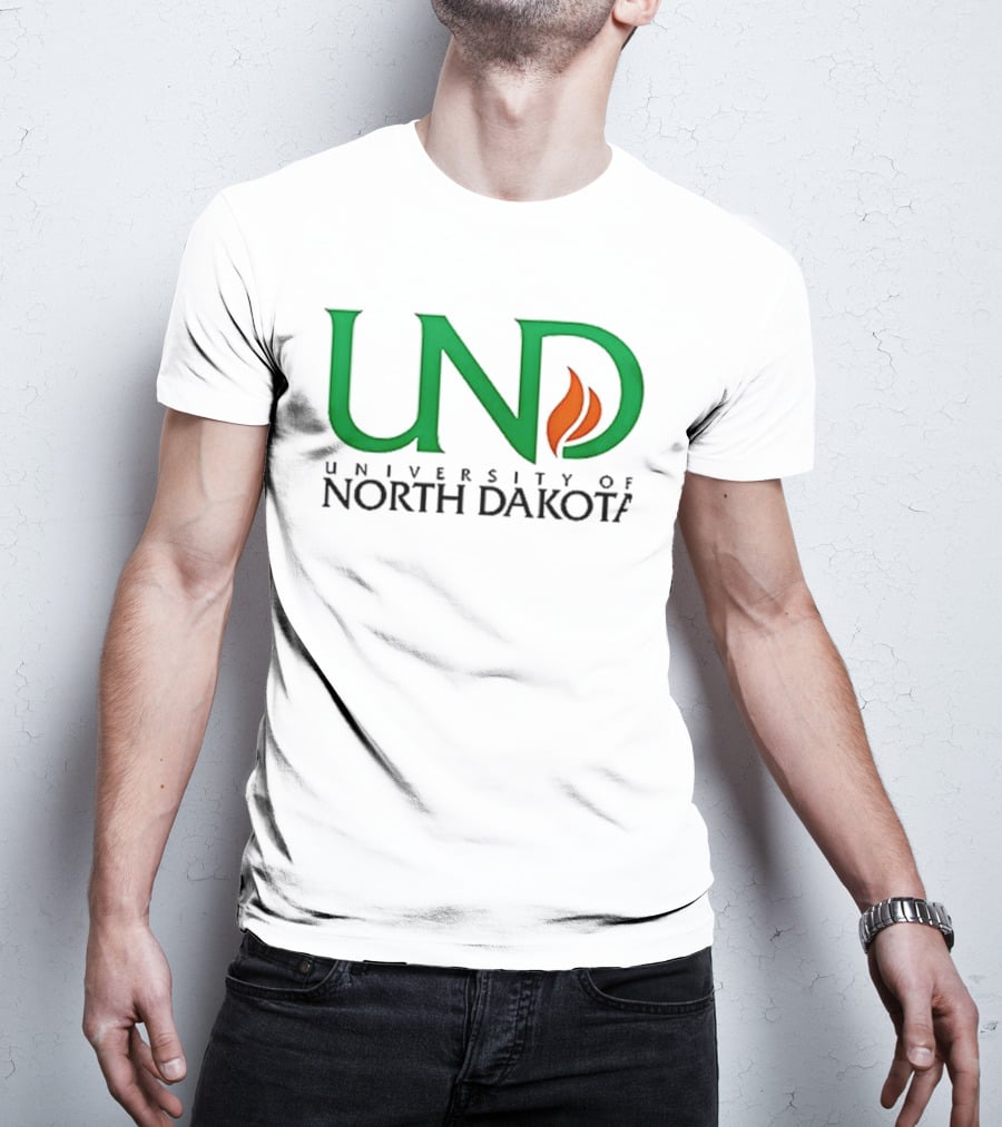 North Dakota Fighting Hawks Patriot USA Flag Charlie Kirk T-Shirt
