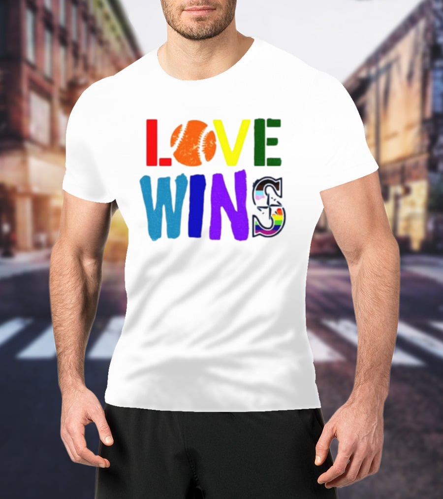 Julio Rodriguez Love Wins Seattle Mariners MLB Baseball T-Shirt