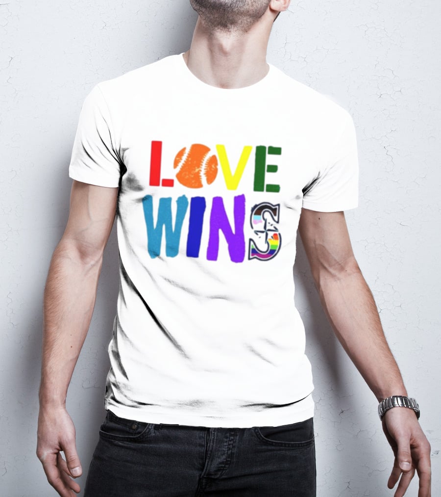 Julio Rodriguez Love Wins Seattle Mariners MLB Baseball T-Shirt