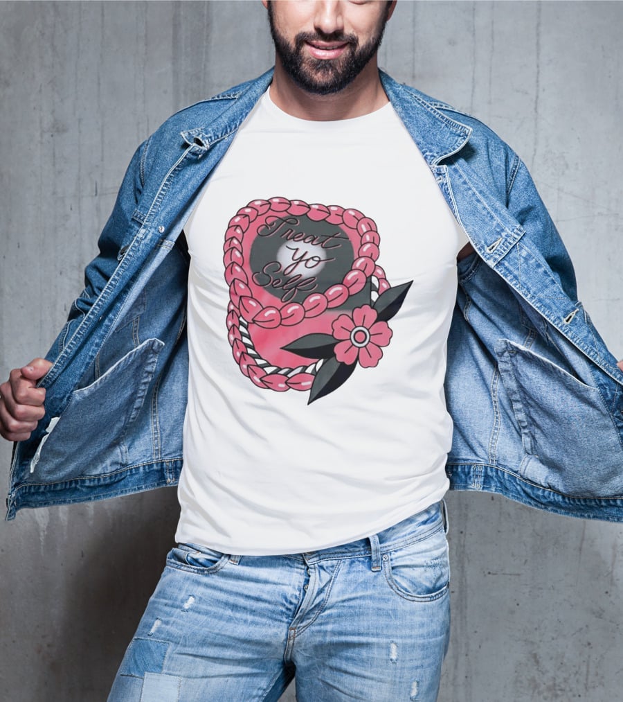 Treat Yo Self Floral Lei Parks And Recreation Pink Flower T-Shirt