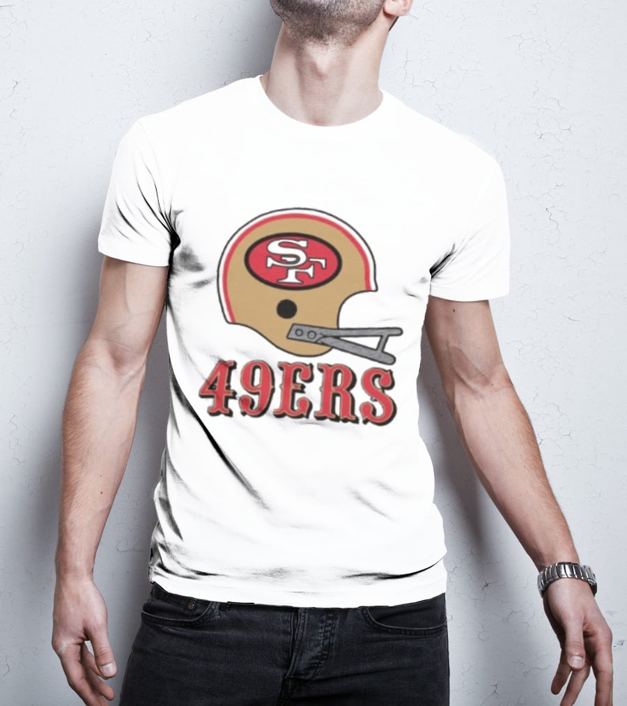 San Francisco 49ers SF Gold Helmet Big 49ers T-Shirt