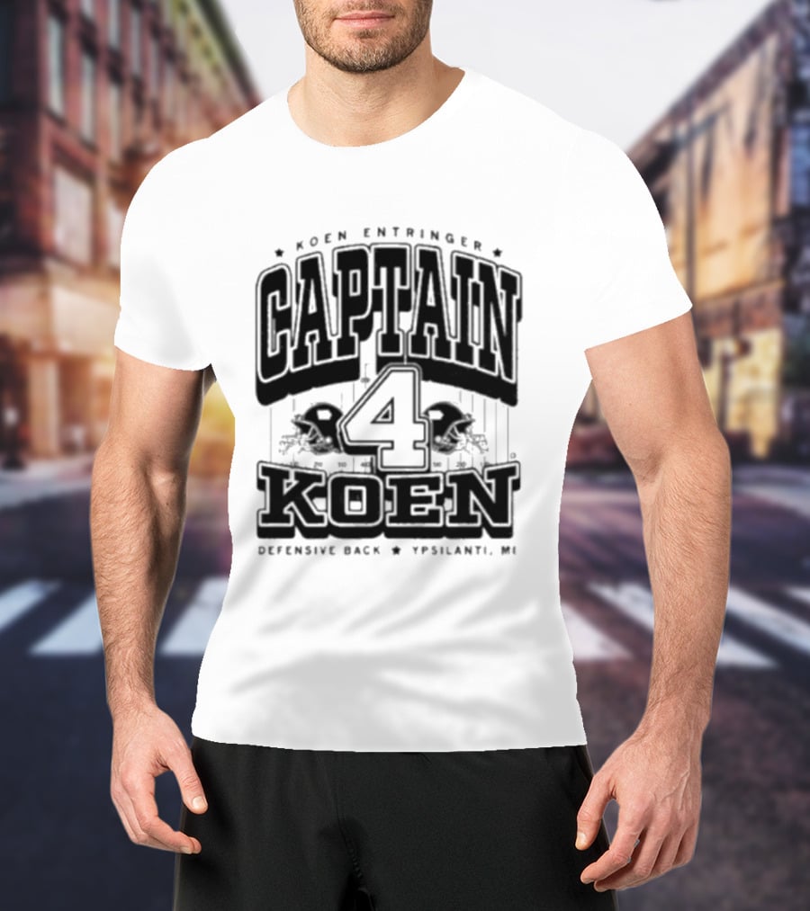Koen Entringer Captain 4 Iowa Hawkeyes Defensive Back Ypsilanti MI T-Shirt