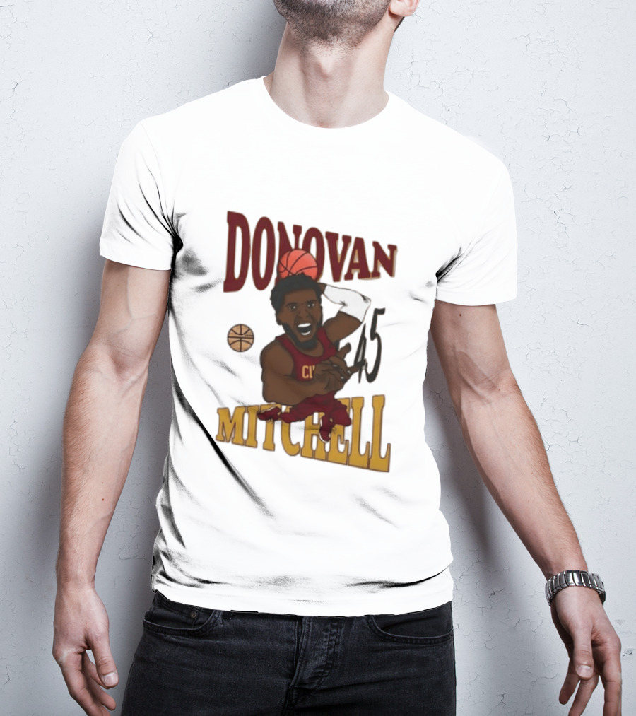 Donovan Mitchell Cleveland Cavaliers Basketball Number 45 Dunking T-Shirt