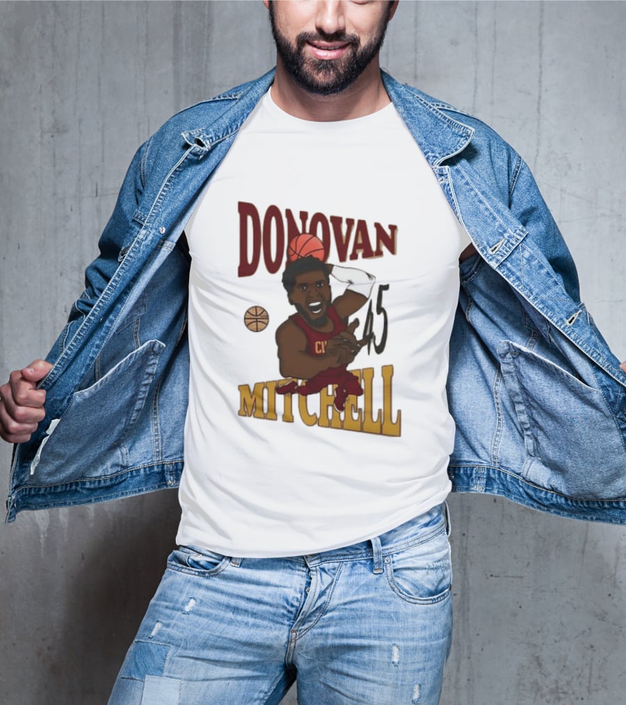 Donovan Mitchell Cleveland Cavaliers Basketball Number 45 Dunking T-Shirt
