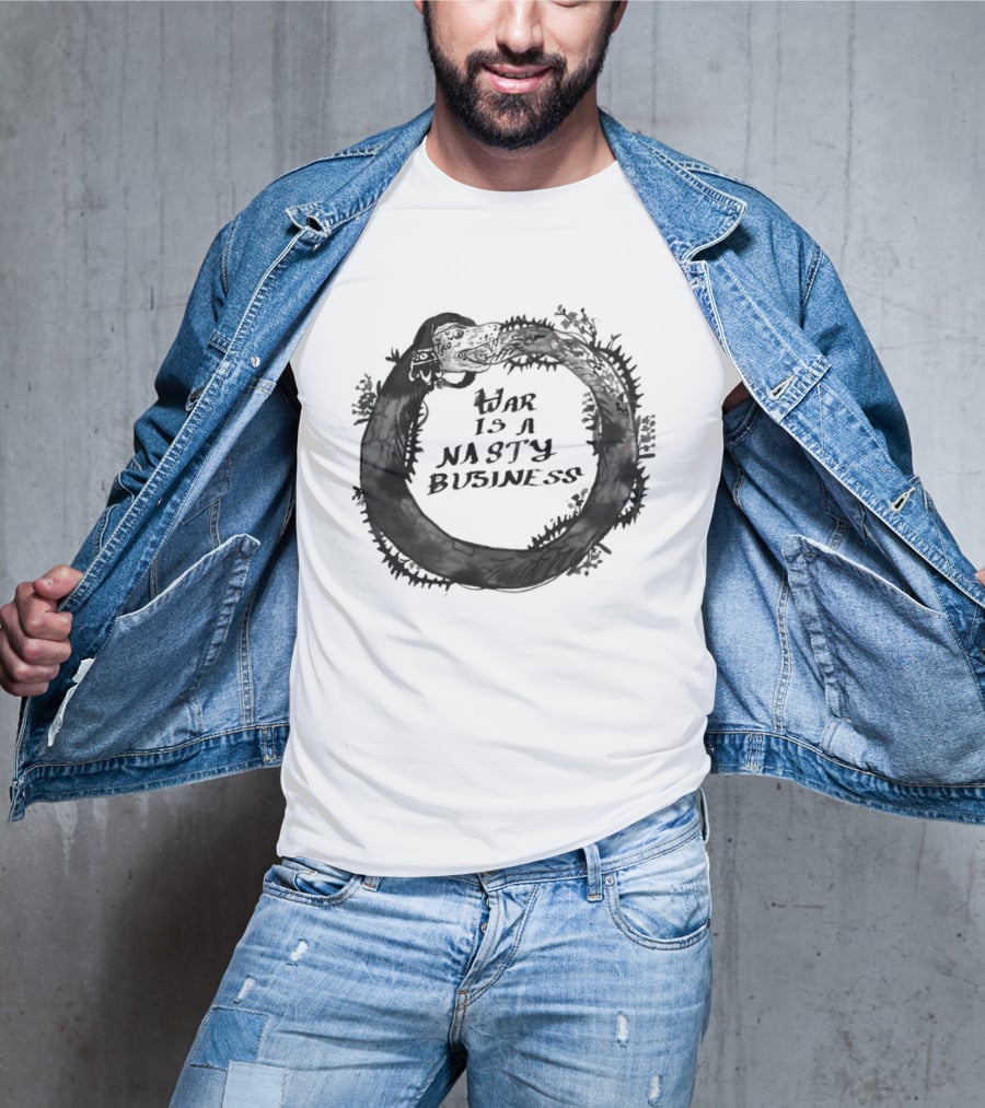 War Is A Nasty Business Ouroboros Serpent Circle T-Shirt