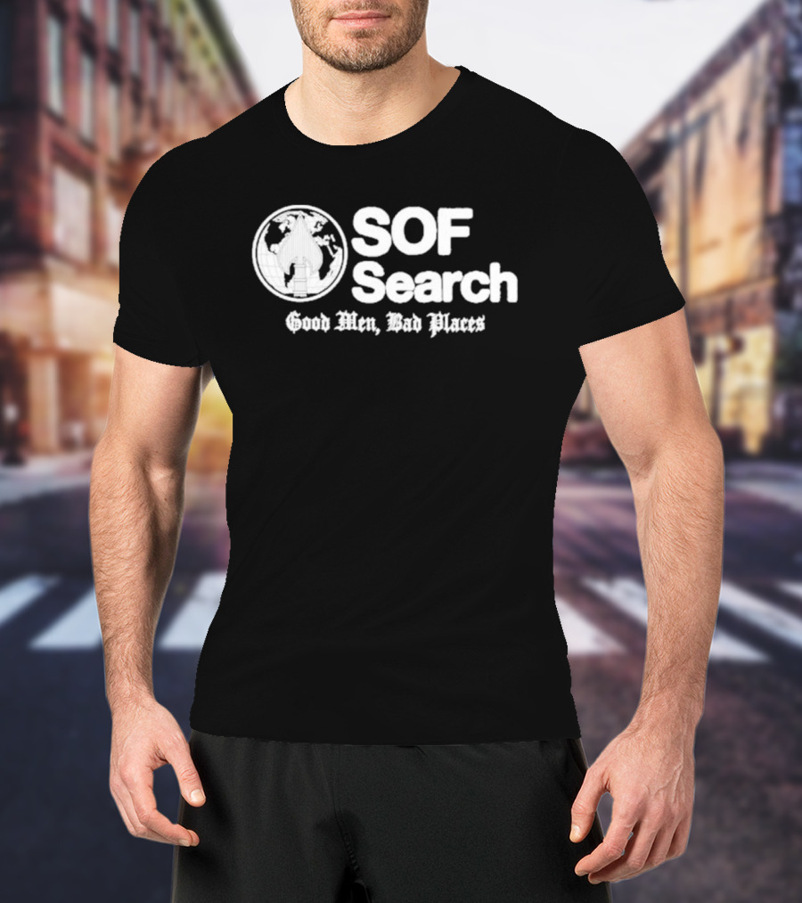 SOF Search Good Men Bad Places Spade World Map T-Shirt