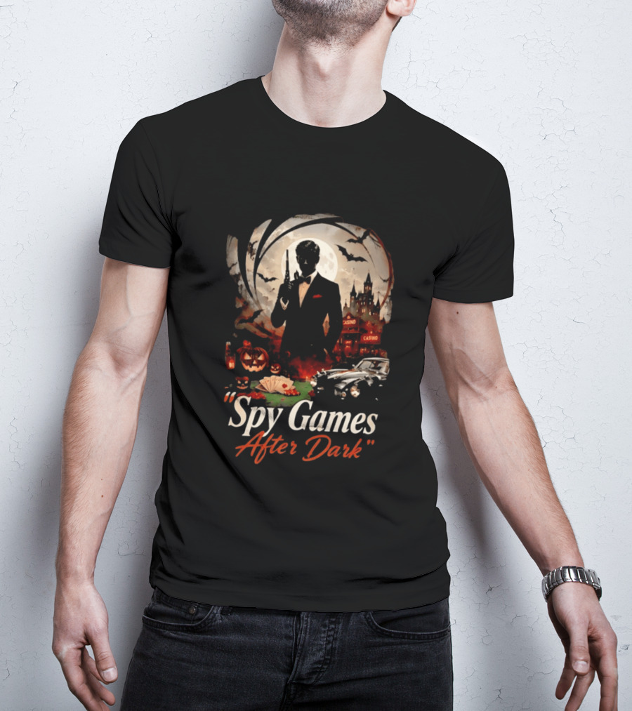 Spy Games After Dark Casino Halloween James Bond T-Shirt