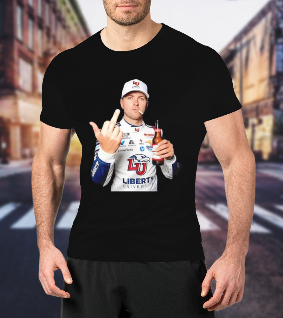 William Byron Liberty University Middle Finger Hendrick Motorsports NASCAR T-Shirt
