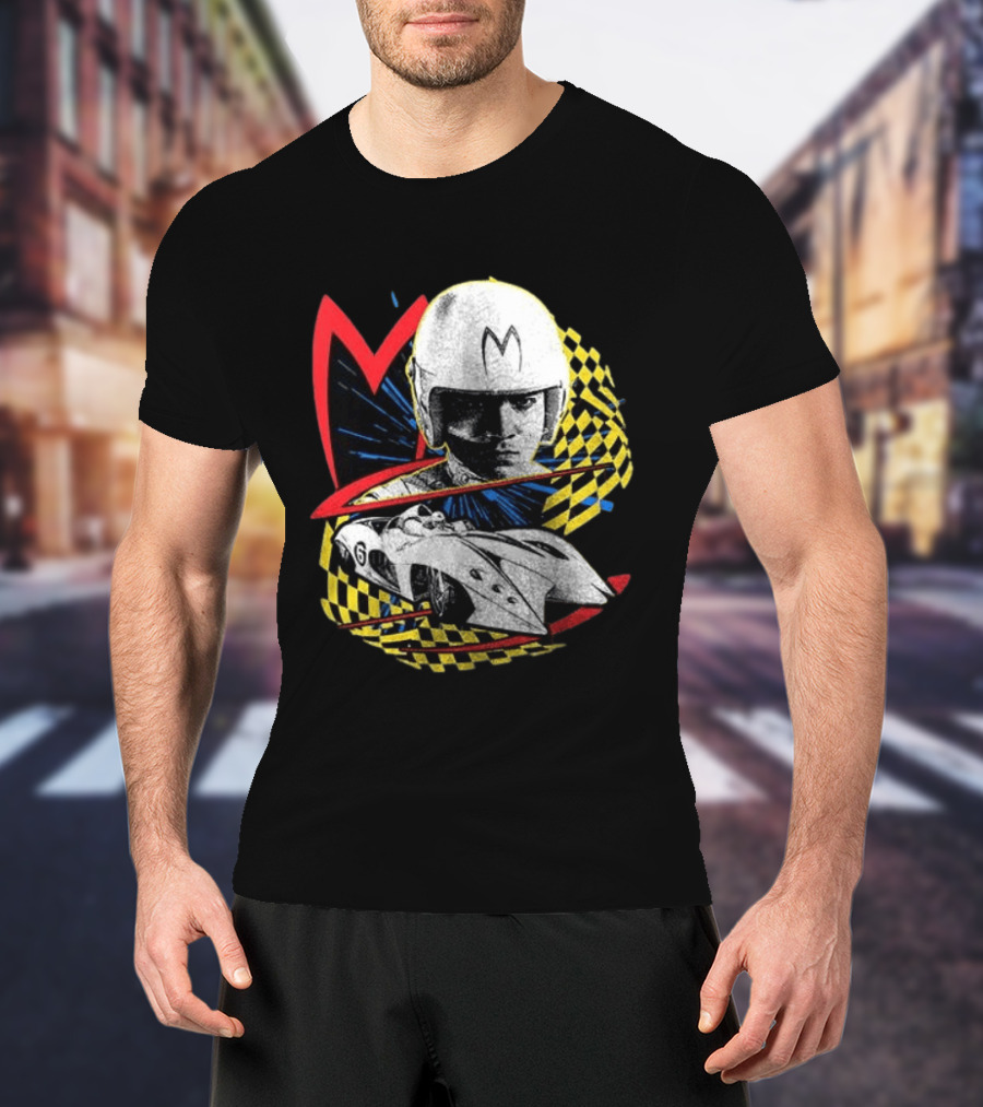 World Racing League WRL Speed Racer Mach 5 Checkered Flag Racing T-Shirt