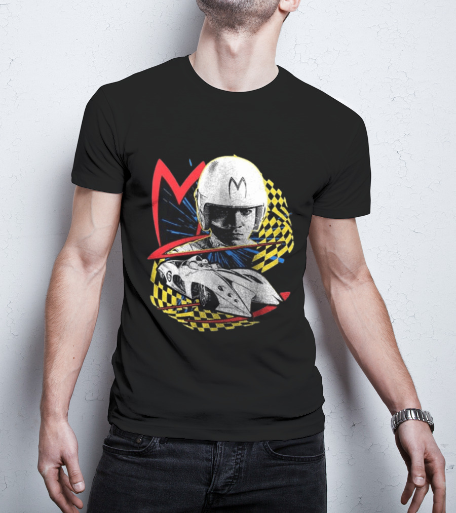 World Racing League WRL Speed Racer Mach 5 Checkered Flag Racing T-Shirt
