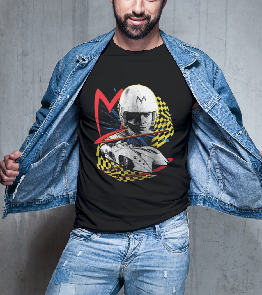 World Racing League WRL Speed Racer Mach 5 Checkered Flag Racing T-Shirt