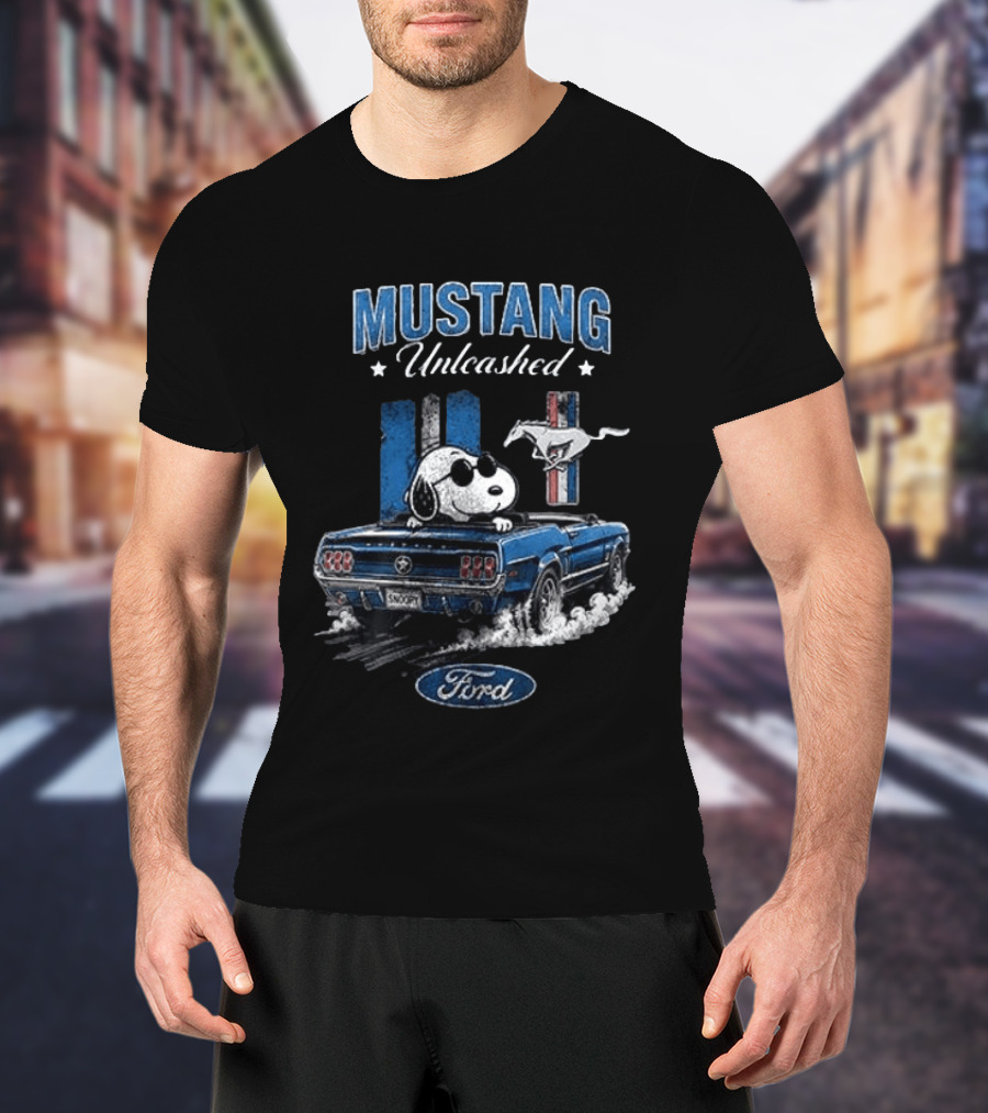 Peanuts Snoopy Mustang Unleashed Ford Collaboration T-Shirt