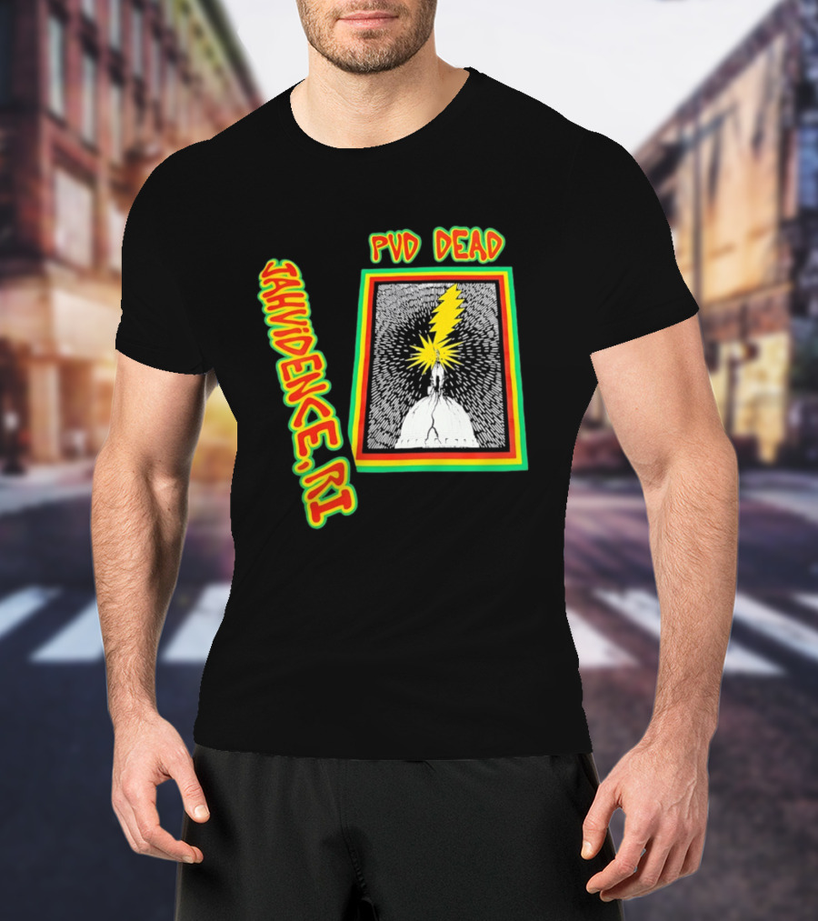 PVD Dead Jahvidence RI Providence Graphic Lightning Bolt T-Shirt