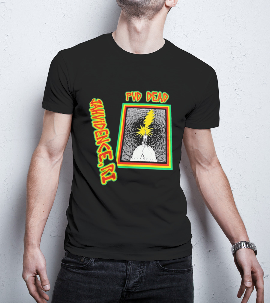 PVD Dead Jahvidence RI Providence Graphic Lightning Bolt T-Shirt