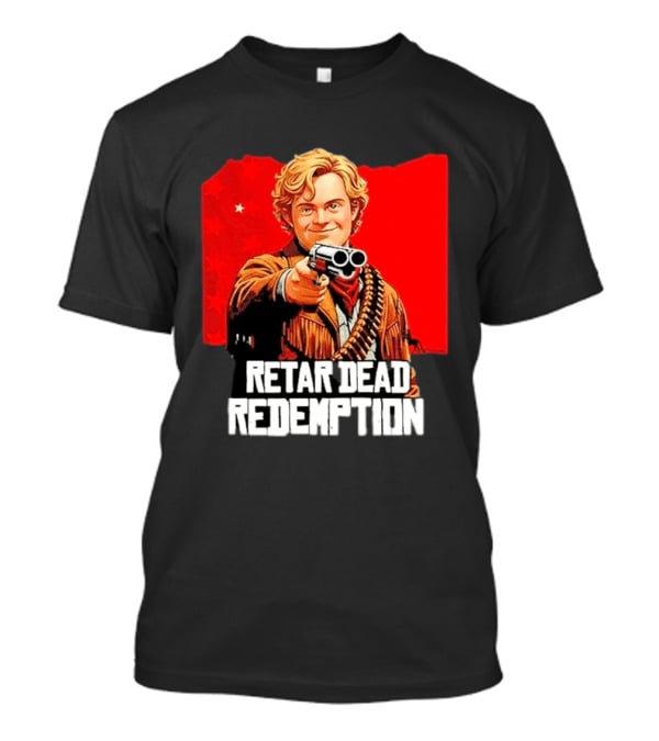 Retar Dead Redemption Western Cowboy And Revolver T-Shirt