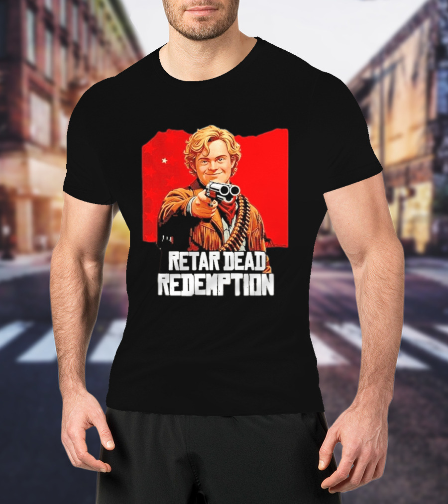 Retar Dead Redemption Western Cowboy And Revolver T-Shirt