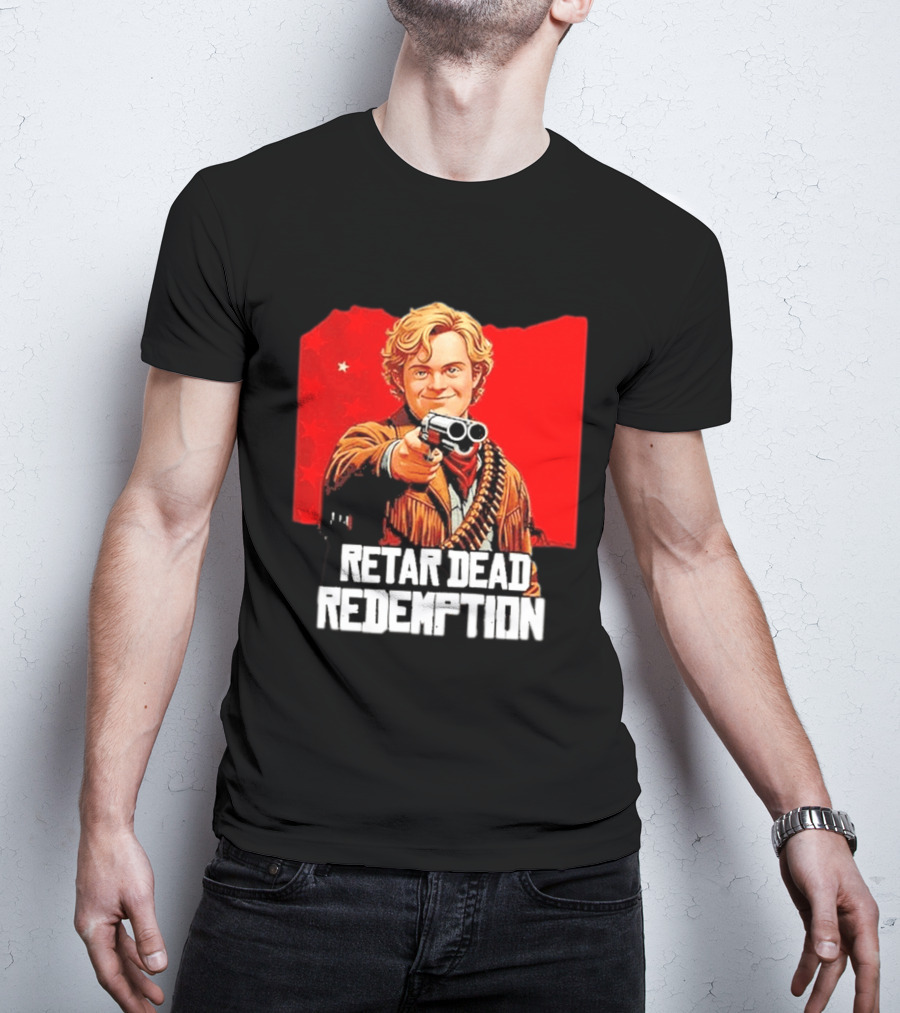 Retar Dead Redemption Western Cowboy And Revolver T-Shirt