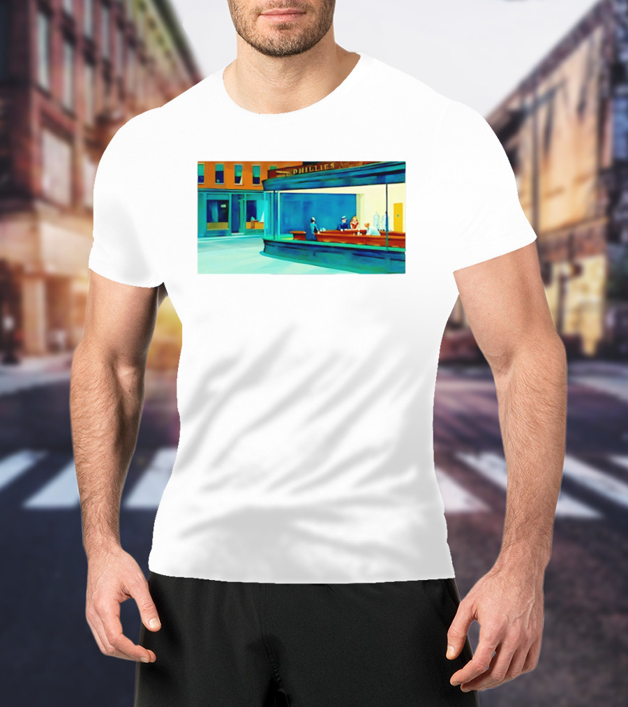 Philly Diner Institute Chicago Edward Hopper Scene T-Shirt