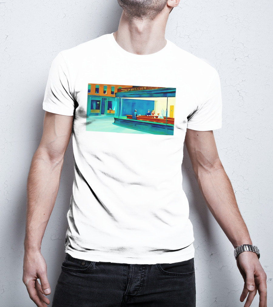 Philly Diner Institute Chicago Edward Hopper Scene T-Shirt