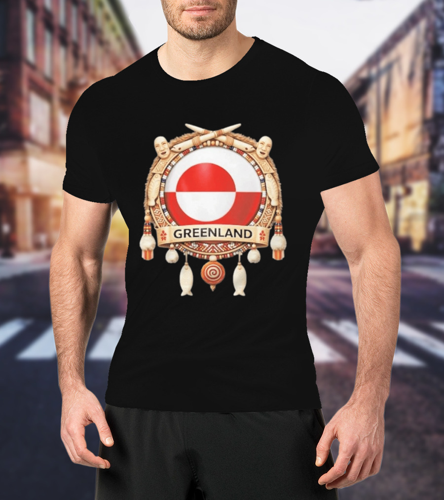 Greenland Native Heritage Circle Emblem Celebrating Cultural T-Shirt