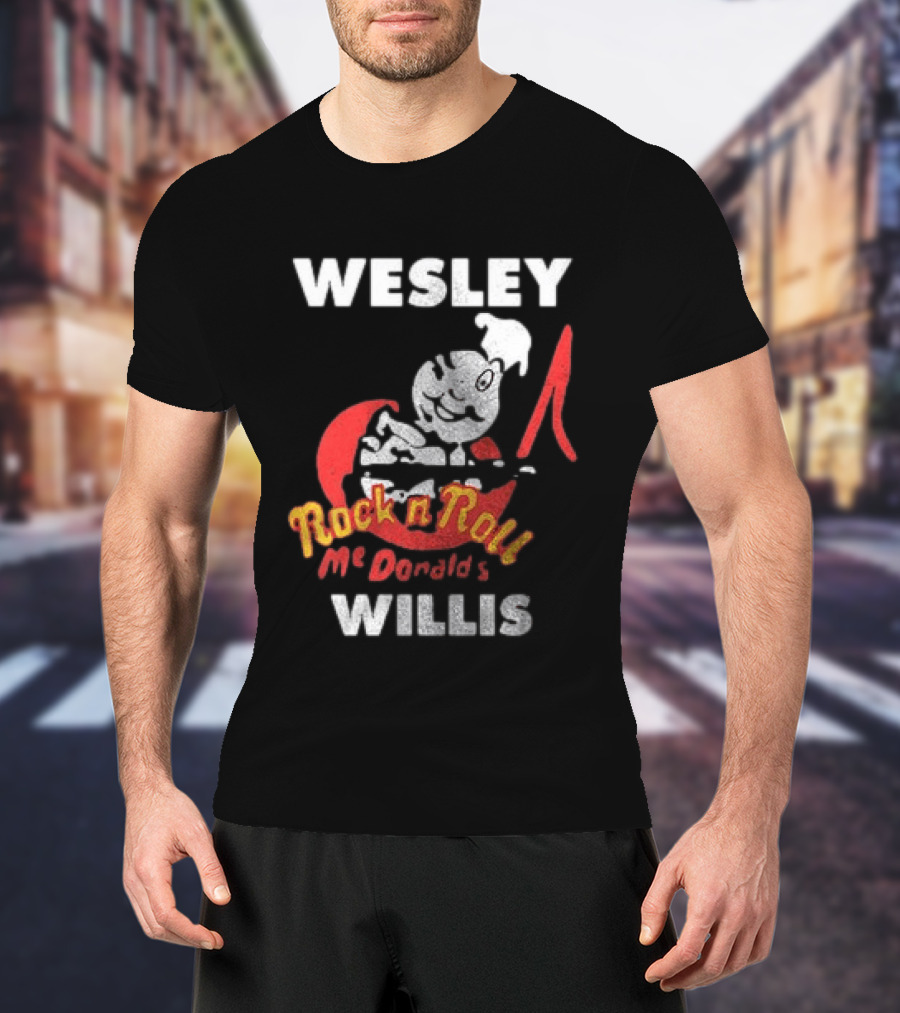 Wesley Willis McDonald's Rock N Roll Cartoon Character Moon T-Shirt