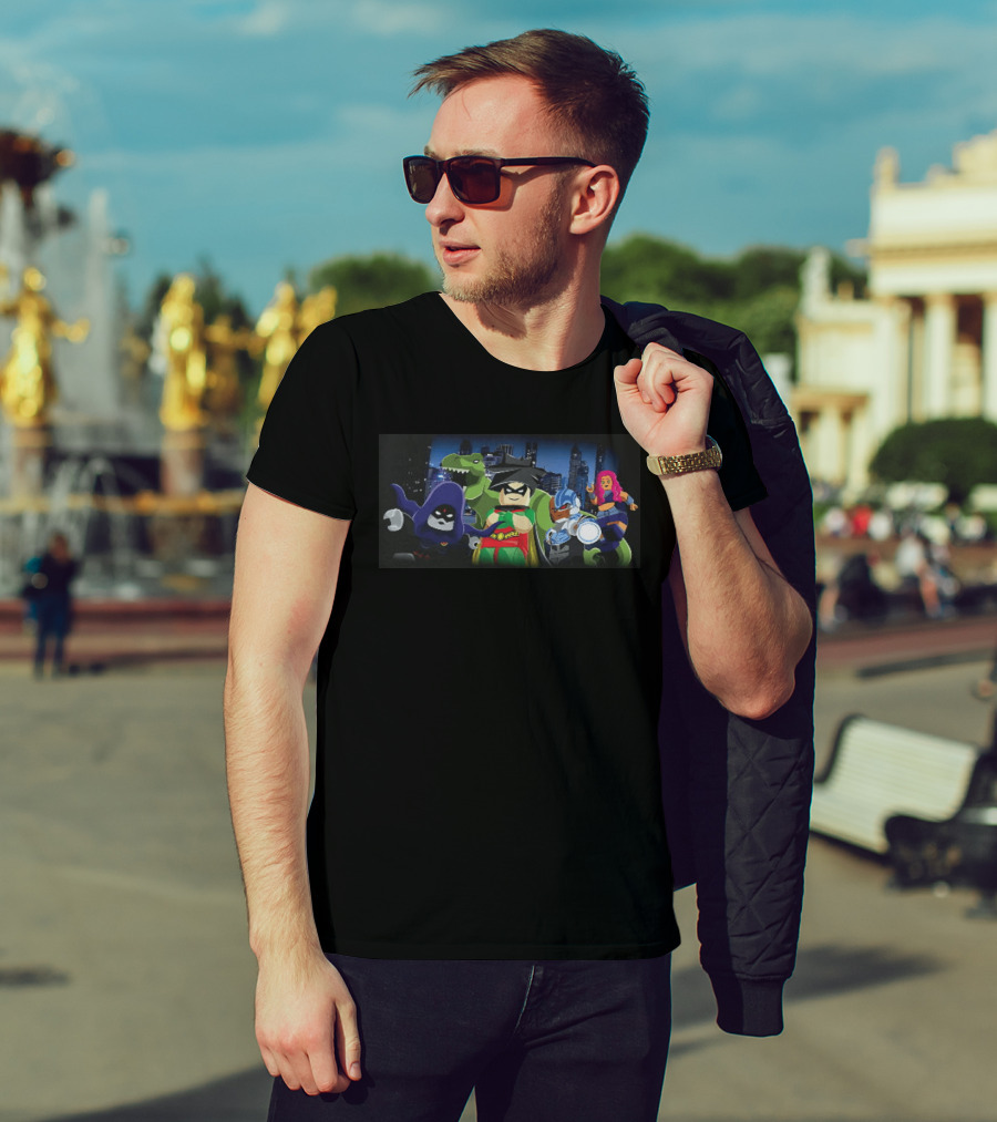 Raven Robin Cyborg Starfire Beast Boy LEGO Teen Titans DC Comics Characters T-Shirt