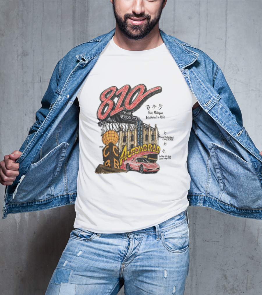810 Flint Vehicle City Autoworld Grand Fountain Capitol Theatre McDonald's 810 Day Meal T-Shirt