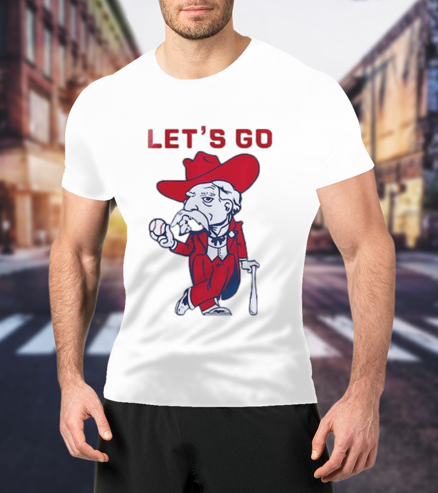 Ole Miss Rebel Mascot Let's Go Baseball T-Shirt