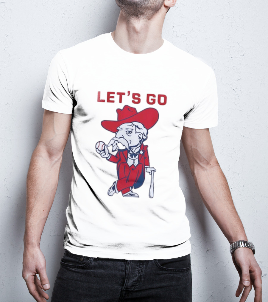 Ole Miss Rebel Mascot Let's Go Baseball T-Shirt