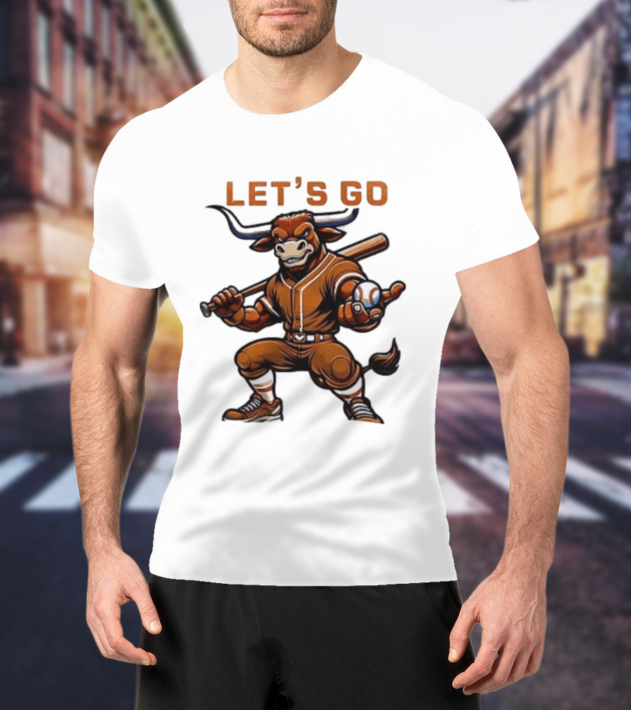 Texas Longhorns Baseball Let's Go Bull T-Shirt