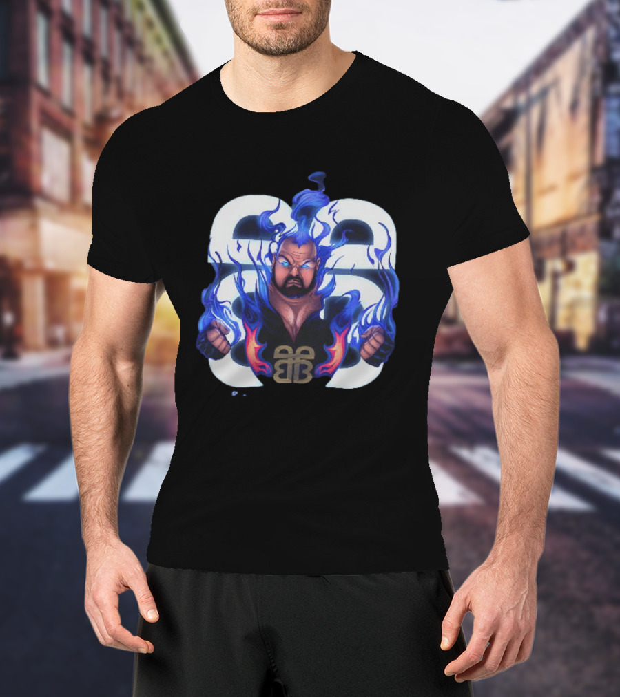 Bam Bam Bigelow WWE Flames New Jersey Devils Pro Wrestling T-Shirt