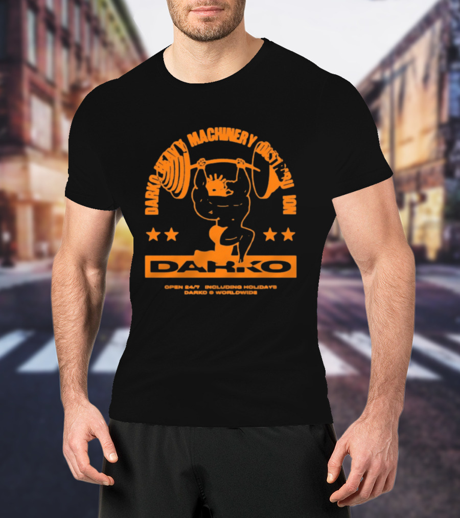 Darko Heavy Machinery Chest Pro Open 24 Hour Darko Worldwide T-Shirt
